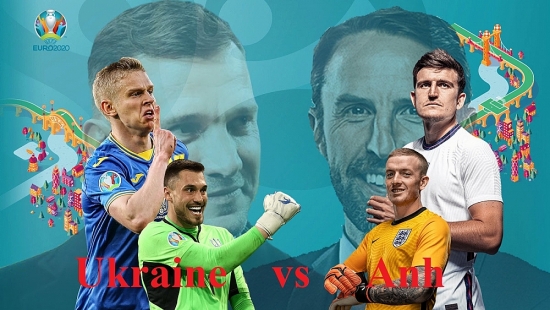 Bóng đá Euro 2021: Trận đấu giữa Ukraina vs Anh (TỨ KẾT, 2h00 ngày 4/7)