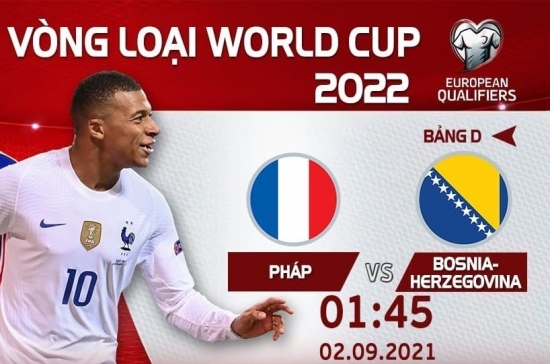 Xem Pháp vs Bosnia 1h45 ngày 2/9/2021, vòng loại World Cup 2022