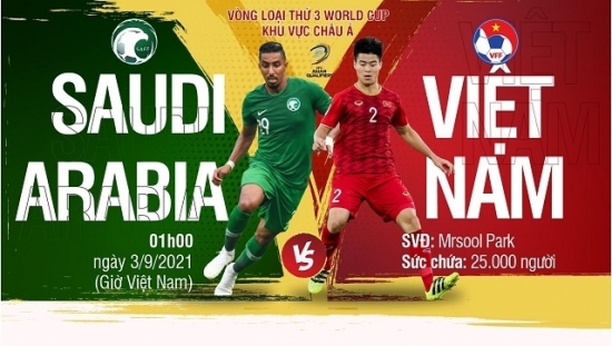 Xem Việt Nam vs Ả Rập Xê Út 1h00 ngày 3/9/2021, vòng loại World Cup 2022 khu vực châu Á