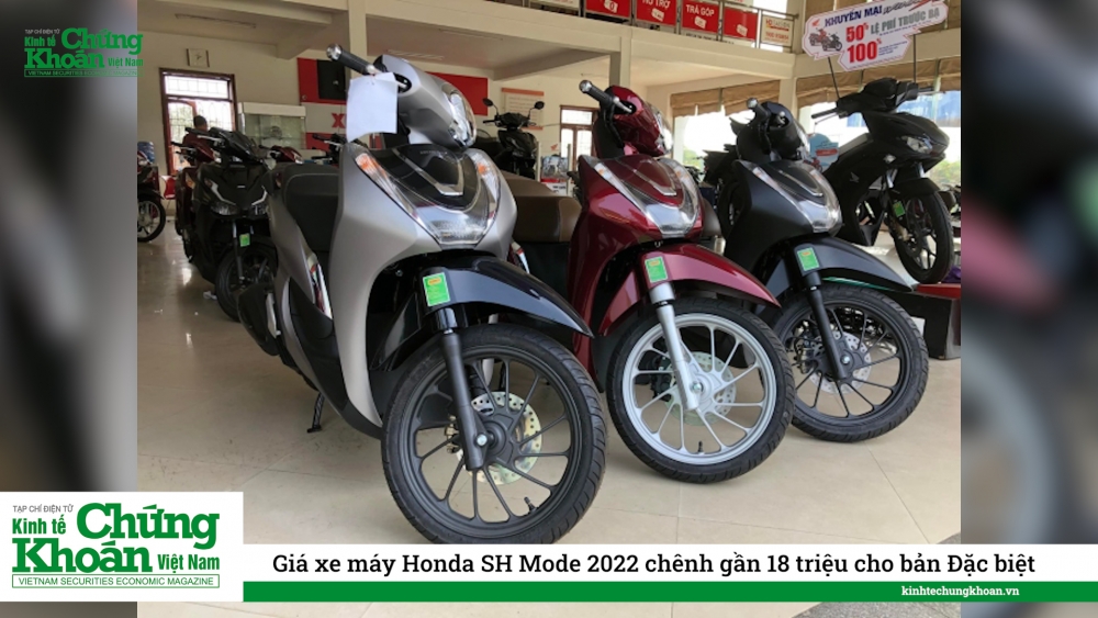 Giá xe máy Honda SH Mode 2022 chênh gần 18 triệu cho bản Đặc biệt