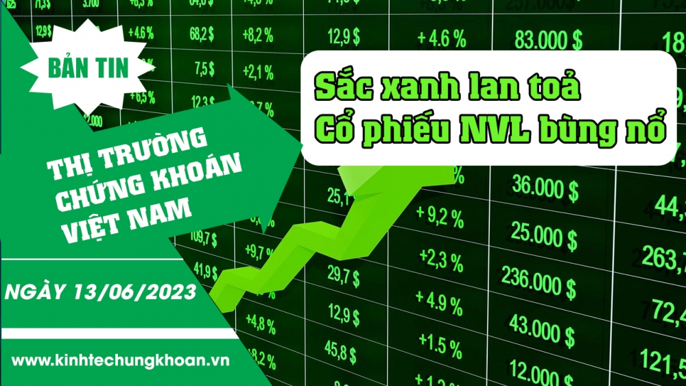 Bản tin chứng khoán 13/6/2023: Sắc xanh lan rộng, cổ phiếu Novaland bùng nổ