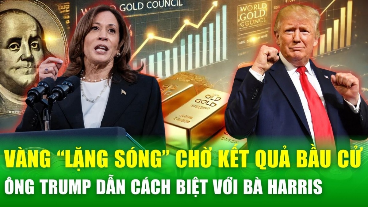 Giá vàng “lặng sóng” chờ kết quả bầu cử, ông Trump tạm dẫn trước bà Harris hơn 30 phiếu đại cử tri