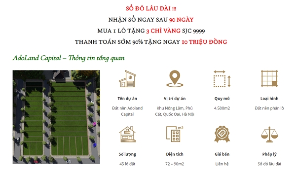 Hà Nội: Công ty cổ phần tập đoàn Adoland phân lô, bán nền trên dự án "ma"?